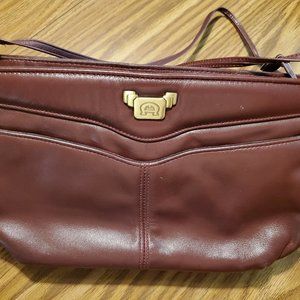 Etienne Aigner Wine Leather Handbag